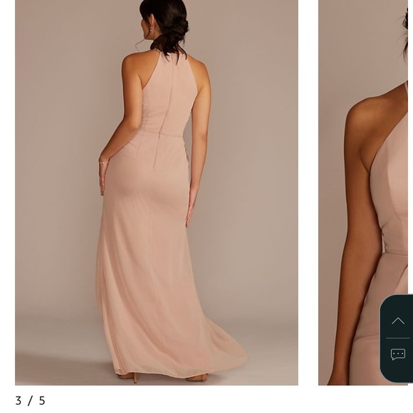 Dusty blue bridesmaid dress. Small slit not noticeable - Picture 2 of 3